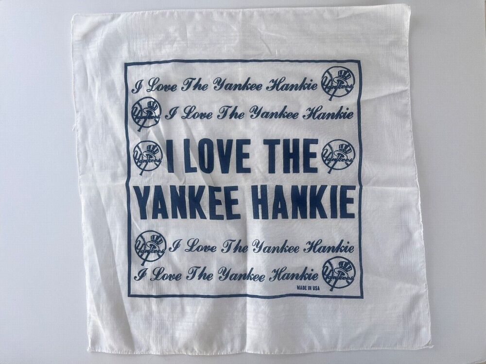 New York Yankees I Love the Yankee Hankie Vintage 1977 Handkerchief